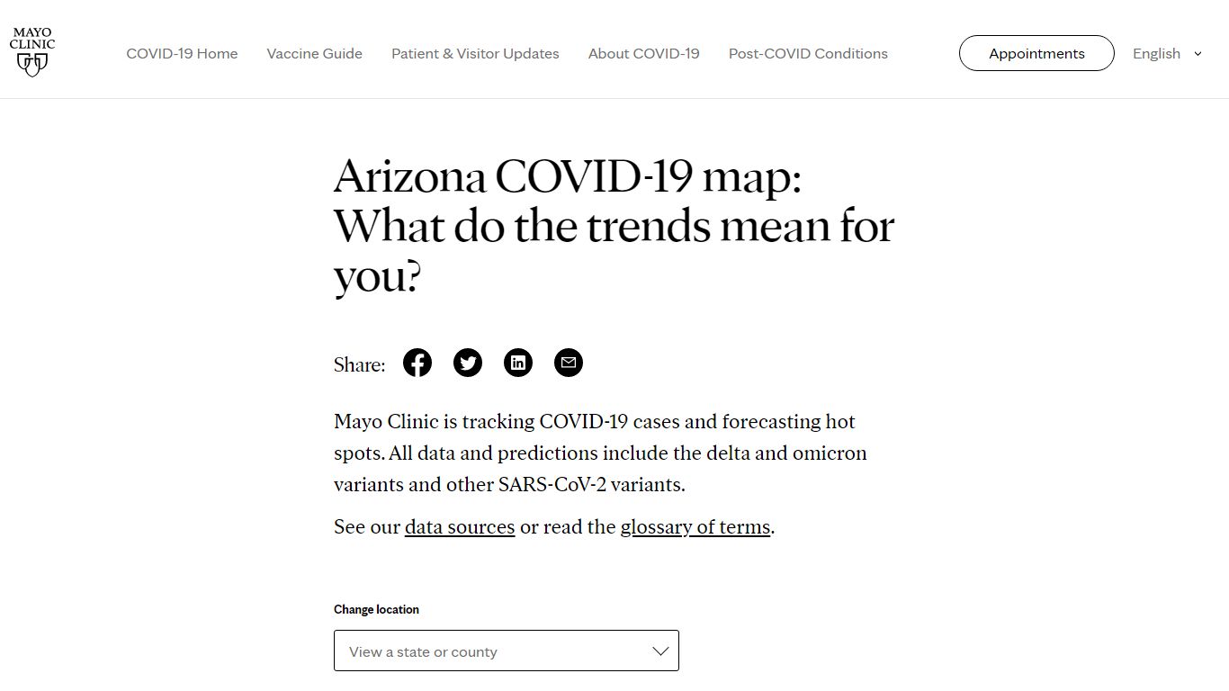 Arizona COVID-19 Map: Tracking the Trends - Mayo Clinic