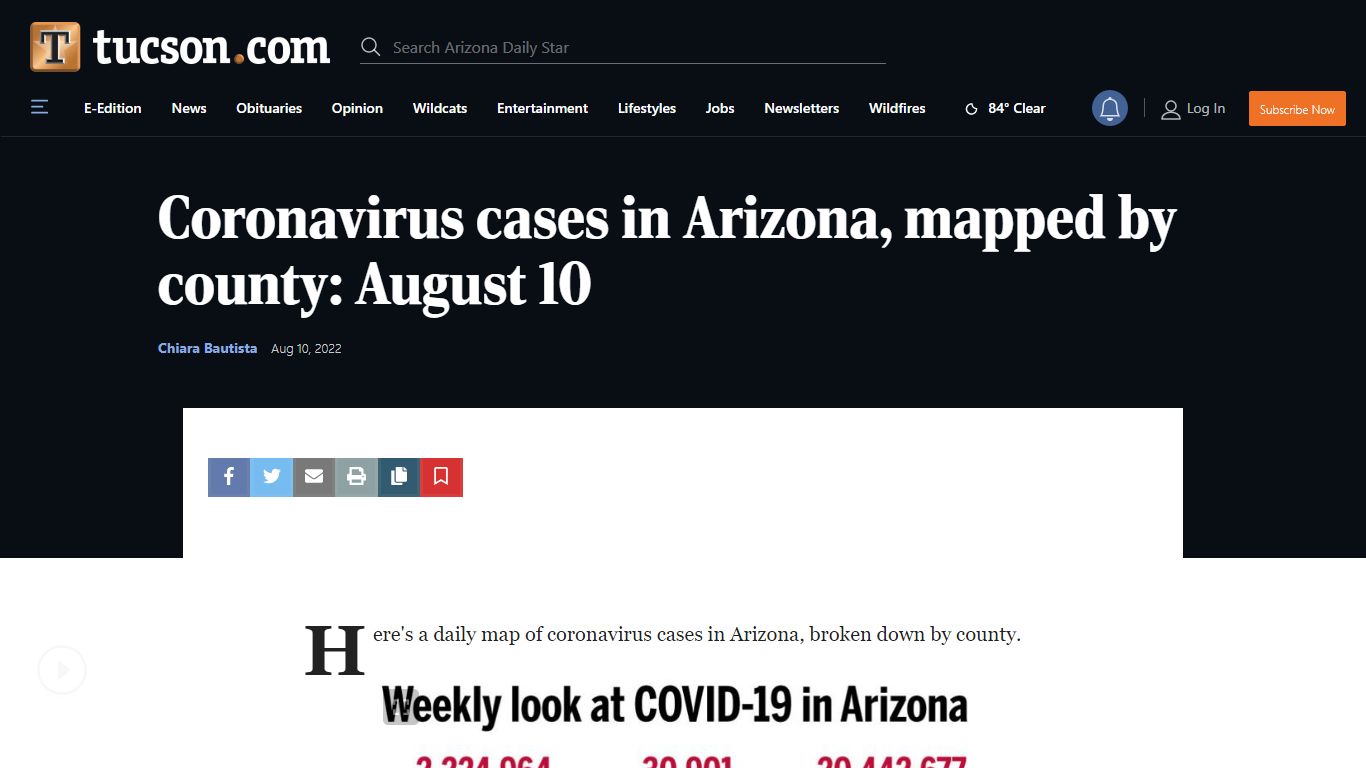 Coronavirus cases in Arizona, mapped by county: August 10
